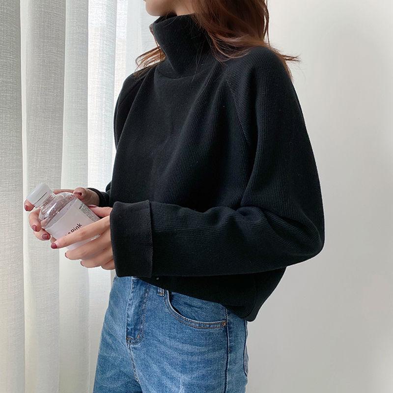 Pofulove Winter Sweater Women Wild High-necked Sweatshirt Wearing Undershirt Student Loose Outerwear