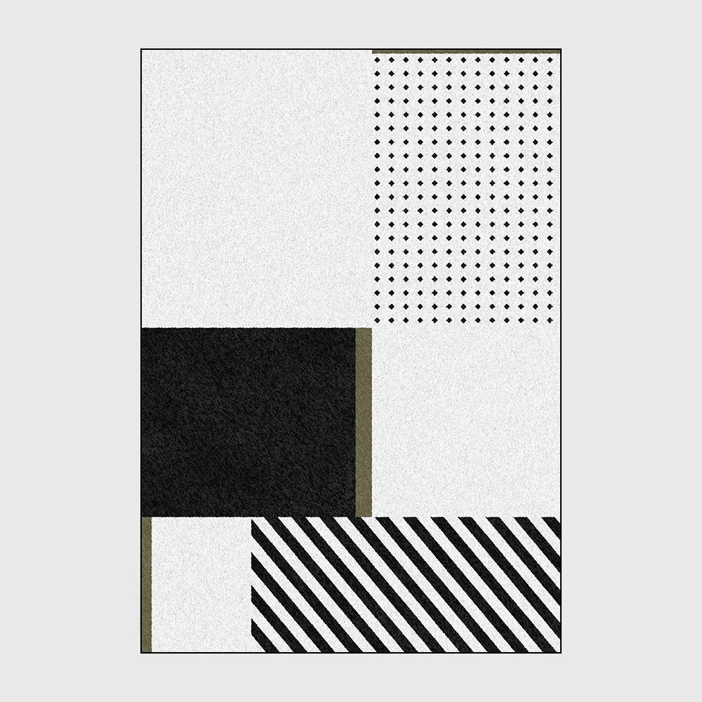 Simple and Fashionable Carpet Modern Geometric Striped Splicing Household Carpet Bedroom Living Room Kitchen Bedside Non-slip Floor Mat Carpet