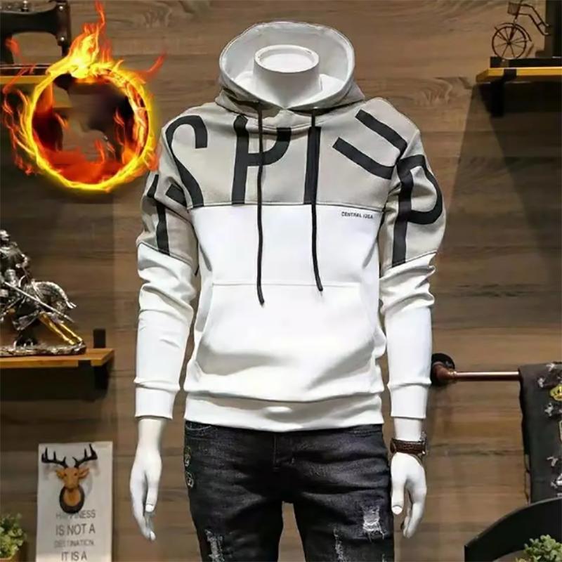 Men's Sweater Autumn and Winter Models Korean Style Trendy Self-cultivation All-match Hooded Color Matching Handsome Casual Jacket
