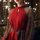 Evening Dress Host Popular Banquet Skirt Dress Waist Was Thinner Mid-length Female Spring and Summer