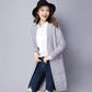 Spring and Autumn Loose Knitted Sweater Cardigan Mid-length Loose Top Pure Color Simple Women's Jacket