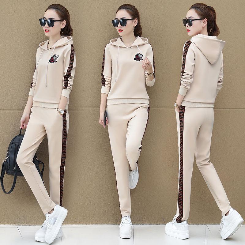 Long-sleeved Casual Sweatshirt Set Large Size Spring and Autumn Women's Set