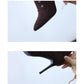Winter Autumn High Heels Shoes Fashion Pointed Toe Pump Ladies Stilettos Boots Women Ankle Boots