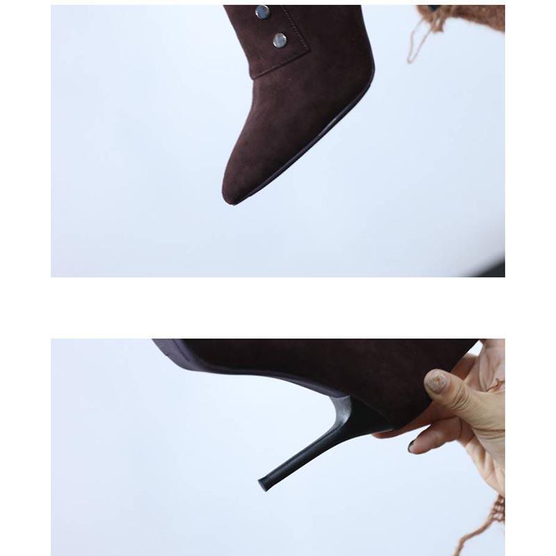 Winter Autumn High Heels Shoes Fashion Pointed Toe Pump Ladies Stilettos Boots Women Ankle Boots