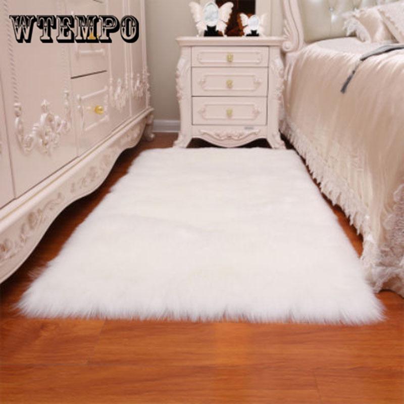 Artificial Skin Long Faux Fur Deer Fluffy Carpets For Living Room Plush Chair Seat  Rug