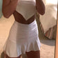 90s Pink Mini Dance Skirts Lady Trendy Y2K Summer Beachwear White Brandy Jupe Preppy Style Ruched Pleated Skirt Woman High Waist