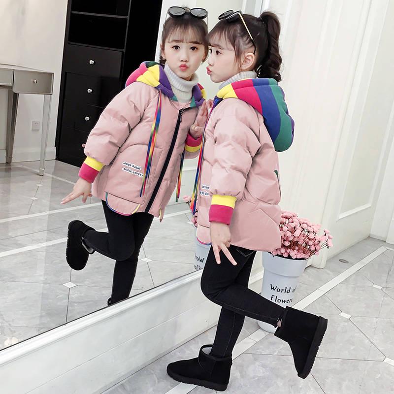 Children Winter Jacket for Girls Kids Hooded Warm Coats Hooded Cotton-Padded Jacket Kids Clothes