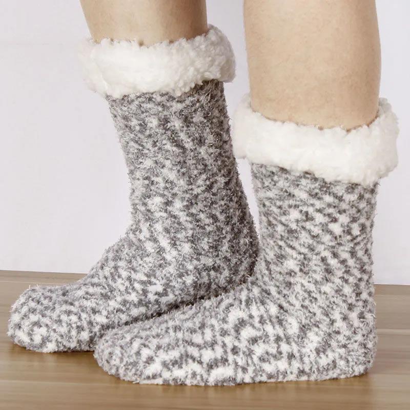 Winter Lamb Plush Socks Plus Velvet Thickening Home Wear Floor Socks Ladies Long Tube Socks