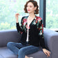 Autumn and Winter Women's Printed Cardigan V-neck Casual Sweater Coat High-end Wool Plus Size Cardigan