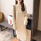 Autumn and Winter Round Neck Loose Dress All-match Knee-thick Knit Bottoming Skirt Solid Color Long Warm Sweater