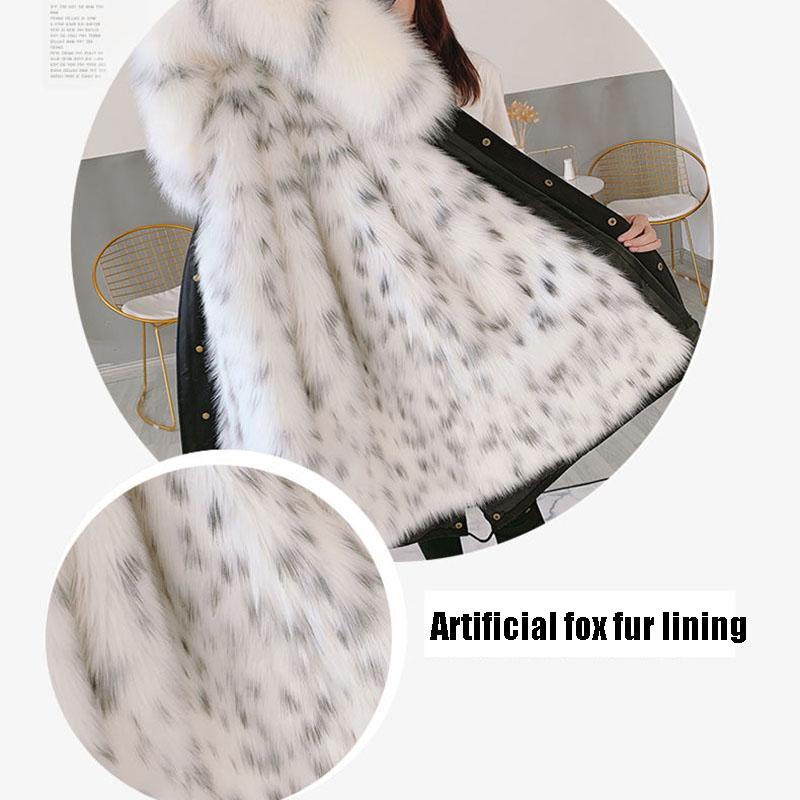 Women's   Faux Fur Lined Parka Long Hooded Parka Jacket with Detachable Liner Drawstring  Faux Fox Fur Coat with Faux Fur Collar Plus Size