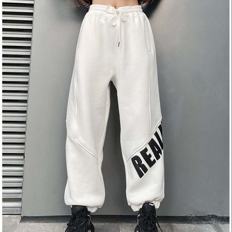 Autumn and Winter Tide Brand High-waisted Leggings Sweatpants Ladies Korean Printed Casual Pants Trendy Pants Women