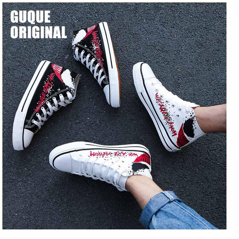Canvas men's shoes net red Korean version of the trend of wild hip-hop tide brand high-top sneakers