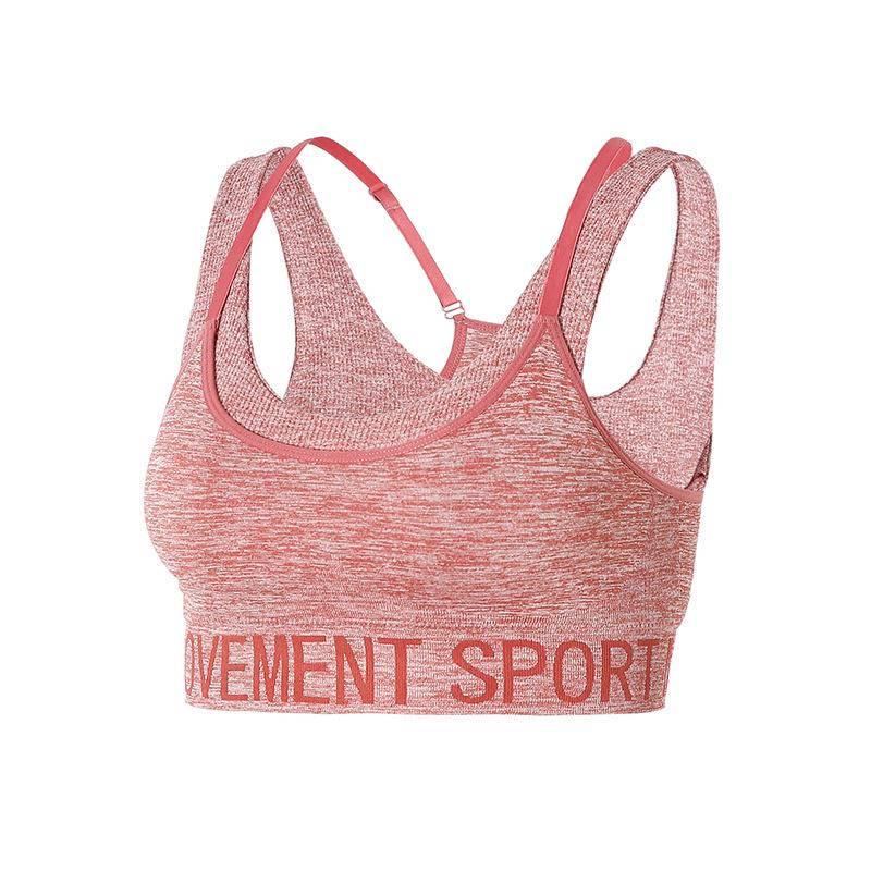 Strap Sports Bra with Push Up Seamless Crop Top Women Fitness Gym Workout Yoga Sports Bra Tank