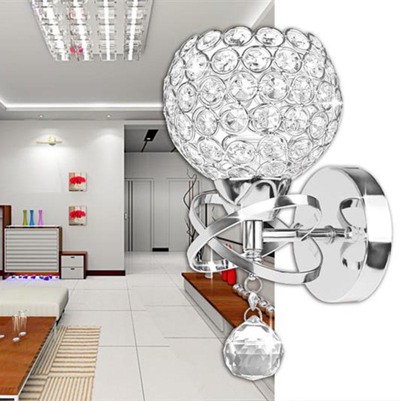 LED Crystal Wall lamp Wall  Light Creative Bedroom Bedside Wall Lamp Crystal Lights Gold/Sliver