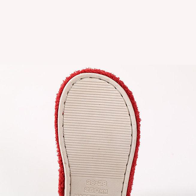 Spring and Autumn Winter Cotton Slippers Women's Indoor Home Office Warm Plush Anti-skid Thick Bottom Flat Slippers