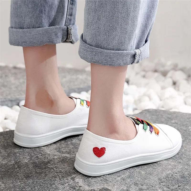 Spring and Summer Embroidered Breathable Canvas Shoes Women's Plus Size All-match Casual Flat Shoes