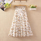 Summer High Waist Chiffon Women Midi Skirts Casual Floral Print Female Skirt Maxi Beach Skirt