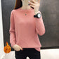 Autumn and Winter Korean Style Loose and Thin Bottoming Shirt Plus Velvet Thick Round Neck Pullover Sweater Long Sleeve Solid Color Sweater