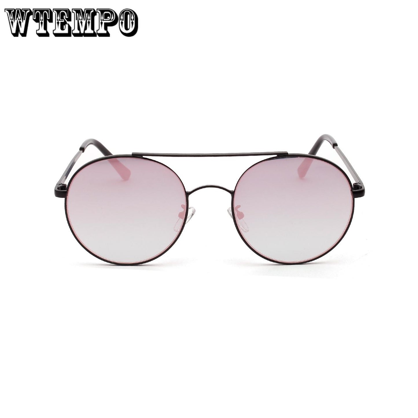 WTEMPO Sunglasses Reflective UV Protect Glasses Transparent Black Frame Steampunk Women Eyewear