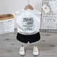 2PCS Children Clothing Set Spring Summer Boys Suits Printing Sleeveless Tops + Pants Clothing Set