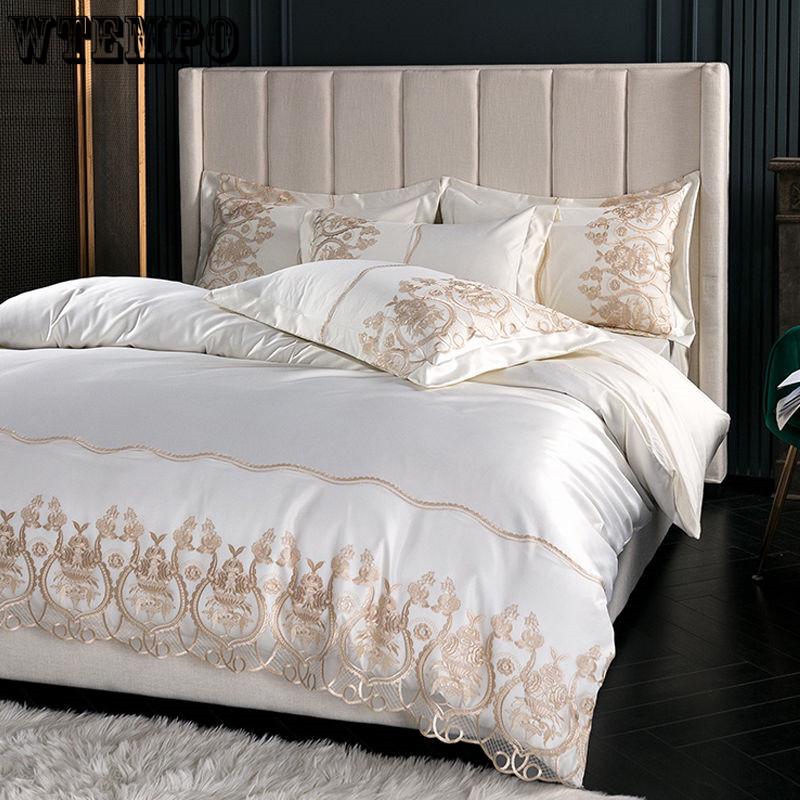 Luxury Duvet Cover Bedding Set Comforter Sets Double Bed Linen Linen Silk Pillowcase 4pcs