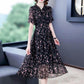 Women's Spring Summer Floral Dress Chiffon Veil Printing Full Length Daily Wear L-XXXXXL Large Size