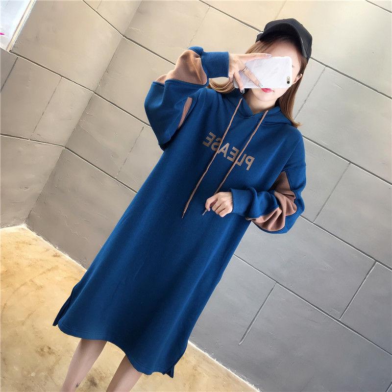 Mid-length Plus Size Maternity Sweater Thickened Long-sleeved Dress Women's Autumn and Winter Jacket