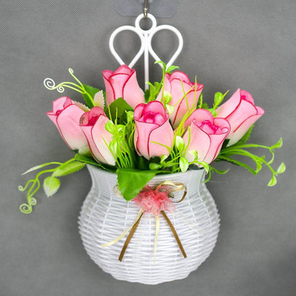 Wall Decoration Fake Flower Set Rose Simulation Flower Pendant Bedroom Living Room Wall Arrangement Bouquet