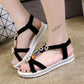 Summer Korean Women's Sandals Fashion Bohemian Non-slip Flat Heel All-match Sandals Casual Rhinestone Student Women's Shoes