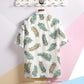 Summer Men Tees Beach Shirt Leaf Print Tee Plus Size Loose Overshirt Half Sleeve Retro Clothes Casual Male Undies Button Up Top