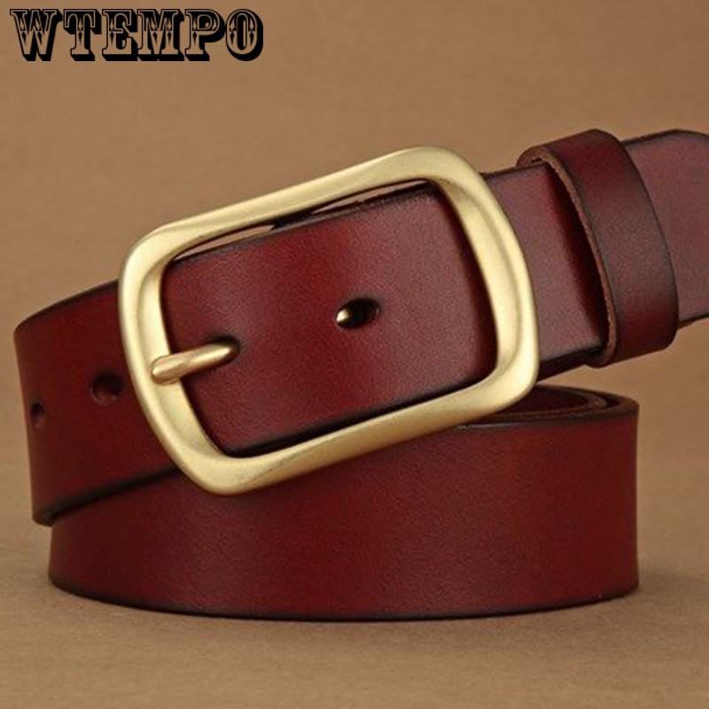 Genuine leather belts for men Copper Pin buckle First Layer belt for man Luxury waistband male