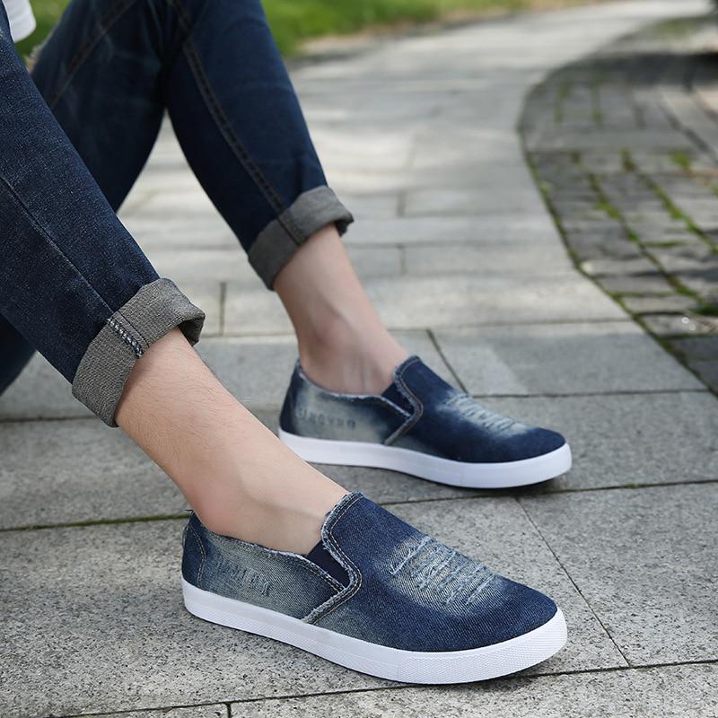 WTEMPOMen Casual Shoes Non -Leather Man Flats Platform Canvas Loafers Fashion Leisure Breathable Sof