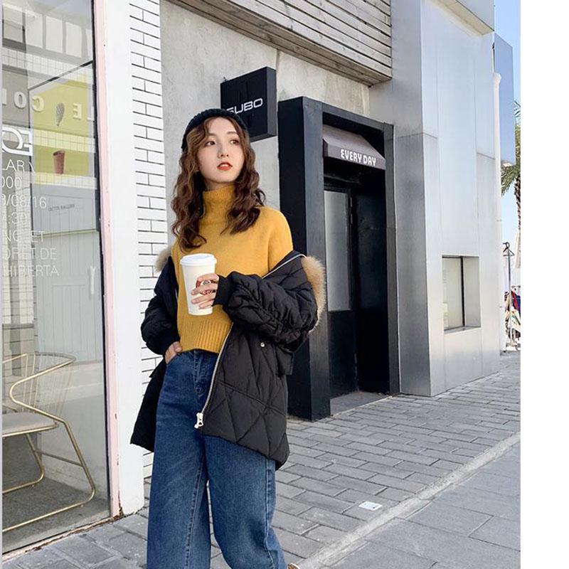 Autumn and Winter Half Turtleneck Sweater Short Padded Bottoming Shirt Loose Casual Young Women's Top