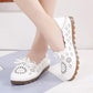 Two-wear Flat Single Shoes Women's Loafers All-match Hollow Leather Shoes Breathable Bow Peas Shoes Comfortable and Lightweight Lazy Shoes