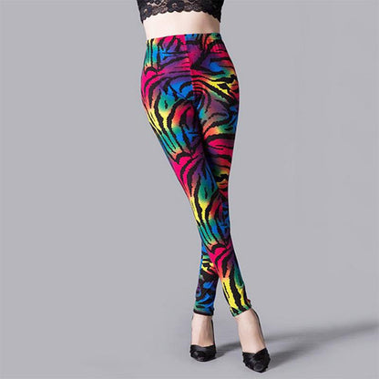 Plus Size Yoga Leggings Slim Casual Leopard Print Stretch Pants Plus Size Nine Point Leggings