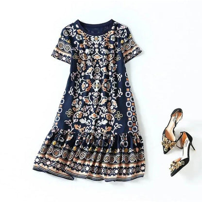 Dress Women's Summer Mid-length Temperament Floral Skirt Small Fashion Skirt