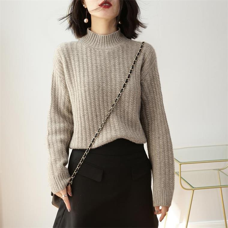 Winter Women Sweaters Pullovers Long Sleeve Turtleneck Knitting Sweater Loose Pullover Ladies Fall Sweater Solid Oversize Jumpers Thick Warm Tops
