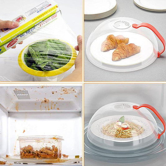 4PC Microwave Splatter Cover, Microwave Food Cover with Steam Vents Keeps Microwave Oven Clean