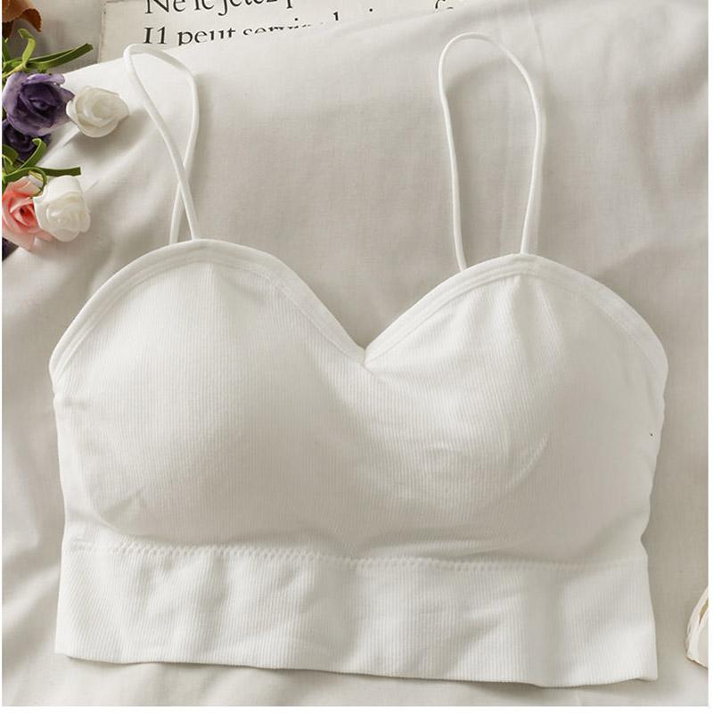 Spring and Summer Hollowed Out Sports Wrap Chest Beautiful Back and Bra Girls' Anti Light Gathering No Steel Ring Elastic No Buckle Bra
