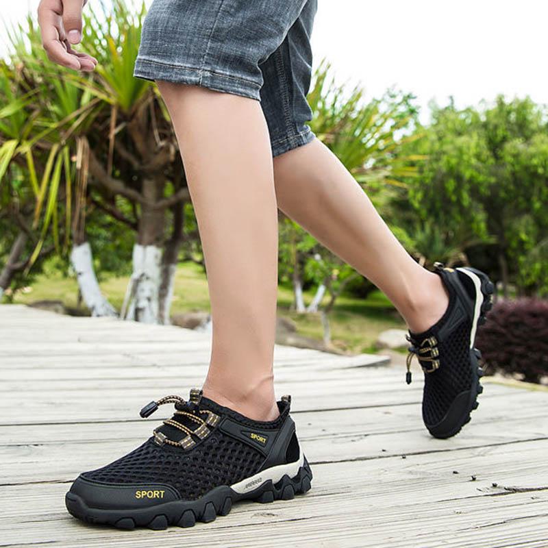 Plus Size 38-46 Summer Men Sneakers Hiking Shoes Lightweight Breathable Basketball Running Shoes Deodorant Mesh Shoes