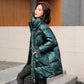 Women's Winter Coats Fashion Glossy Stand Collar Parkas Waterproof Shiny Winter Jacket Women Drawstring Padded Cotton Coat Outwear