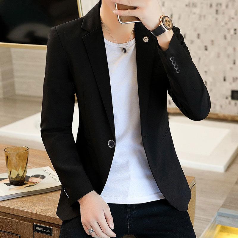 Men's Small Suit Autumn and Winter Casual Suits Plus Velvet Thickening Korean Style Trendy Single-shirt Tops Slim Men's Jackets