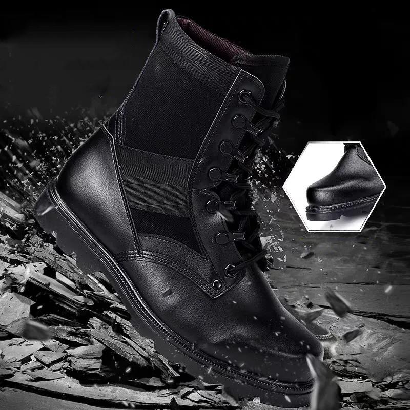 Men's Autumn and Winter Ultralight and Breathable Combat Boots High-top Martin Boots Men's Tooling Leather Boots Combat Training Boots