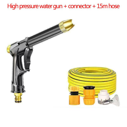High Pressure Water Gun Set Car Wash Gun and 15m Hose Household Gardening Portable Watering Gun Watering Tool