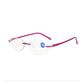 Women's Ultra-light Frameless Reading Glasses Anti-blue Light Radiation Glasses Middle-aged and Elderly High-definition Glasses Eyewear