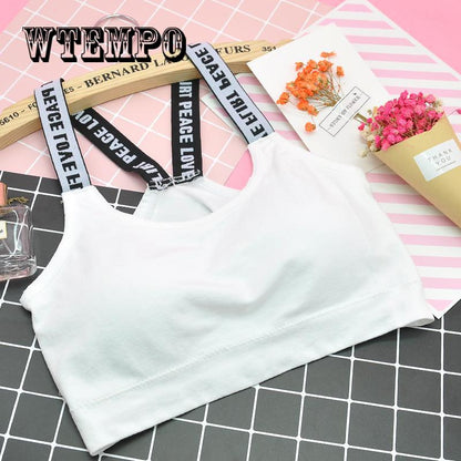 Women Sport Bra Top Black Padded Yoga Brassiere Letter Sports Bra Underwear Cotton Sport Tops