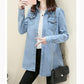 Denim Shirt Thin Jacket Women's Long-sleeved Loose Shirt Jeans Jacket Mid-length Spring Bottoming Shirt Large Size
