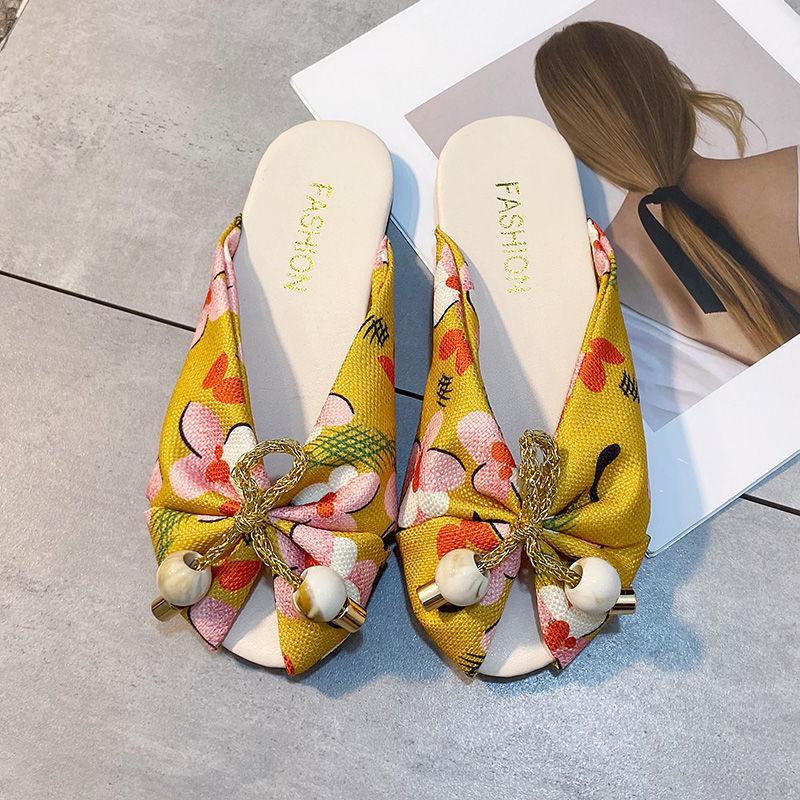 Niche Design Sense Fish Mouth Sandals and Slippers Female Outer Wear Summer Fairy Style Half-baotou Lazy Slippers