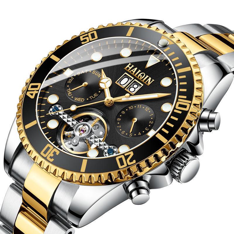 Men Watch Top Brand Business Automatic Machinery Men's Watches Steel Waterproof Man Clock Watchs